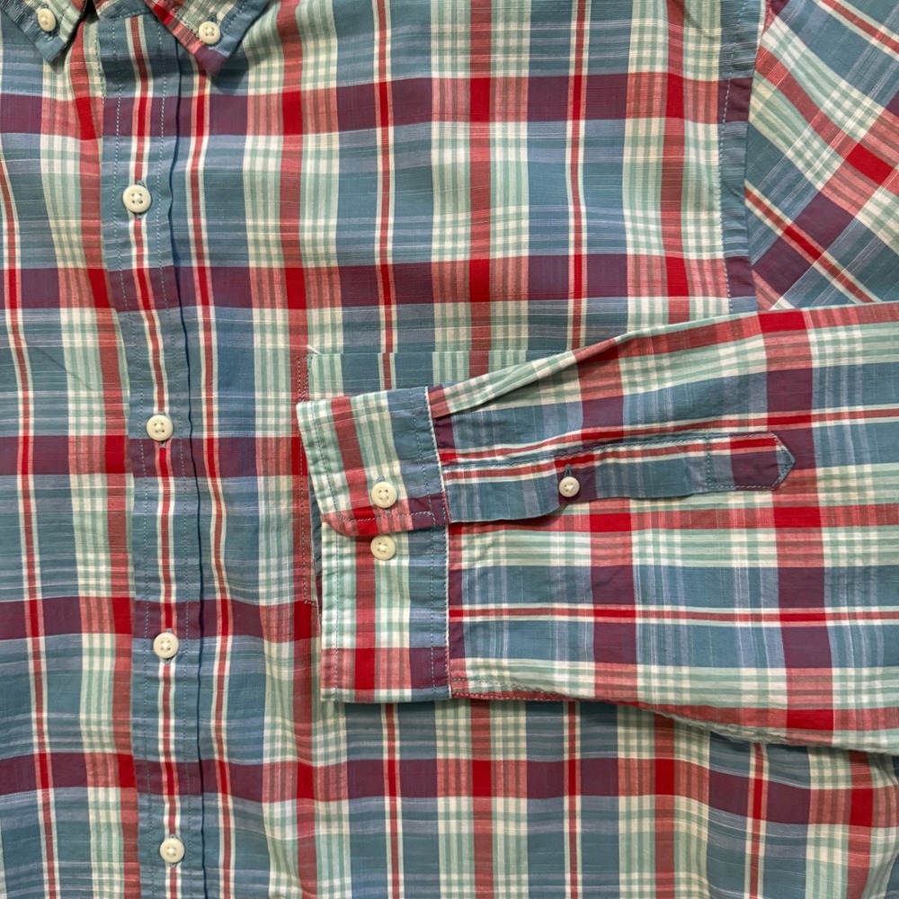 Hawker‎ Rye Button Down Shirt Mens XXL Blue Red Plaid Excellent Regular Fit